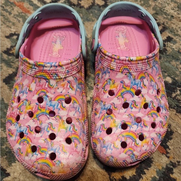 CROCS Pink Mules & Clogs with Decorative Holes - Picture 1 of 5